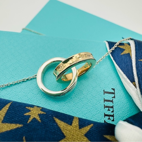 Tiffany & Co 1837 18K Rose Gold & Sterling Silver Interlocking Circles Necklace - Picture 5 of 11